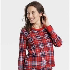 Wondershop PJ Pajama Long Sleeve Shirt size XS extra small - Red/Plaid - NEW
